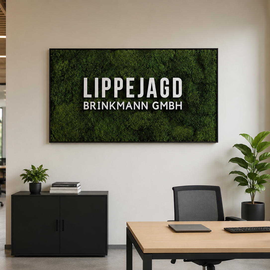 Mooslogo für Unternehmen | Individuelles Firmenlogo aus echtem Moos