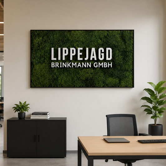 Mooslogo für Unternehmen | Individuelles Firmenlogo aus echtem Moos